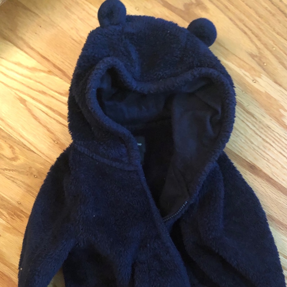 Baby Gap zip up fleece hoodie with bear ears